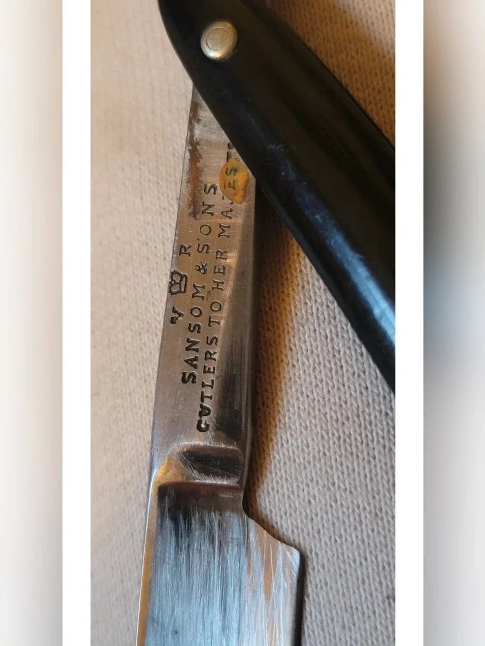 RARE! Antique Silver Sansom & Sons V👑R Cutlers To Her Majesty Straight Razor